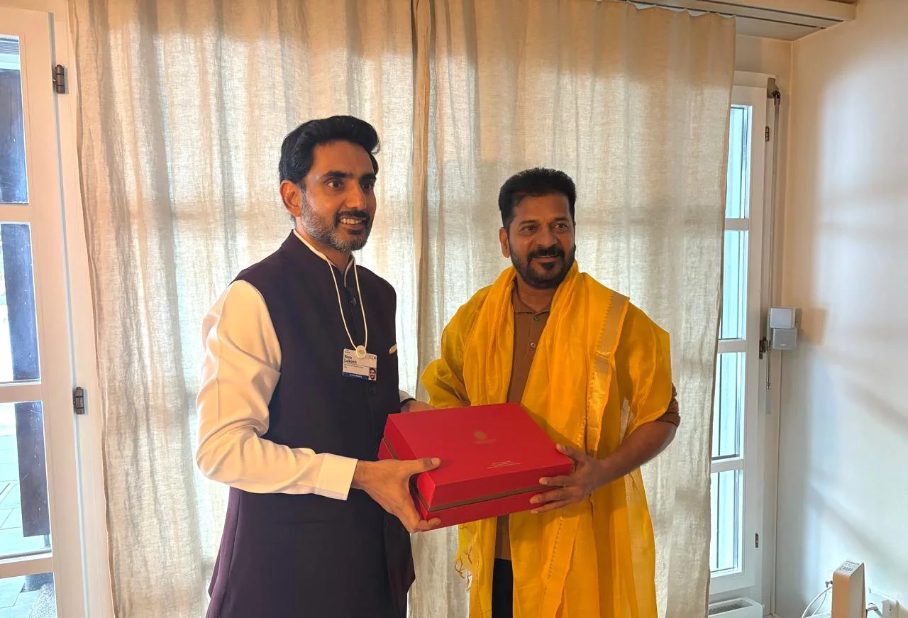 Nara Lokesh Revanth Reddy Meetup in Davos