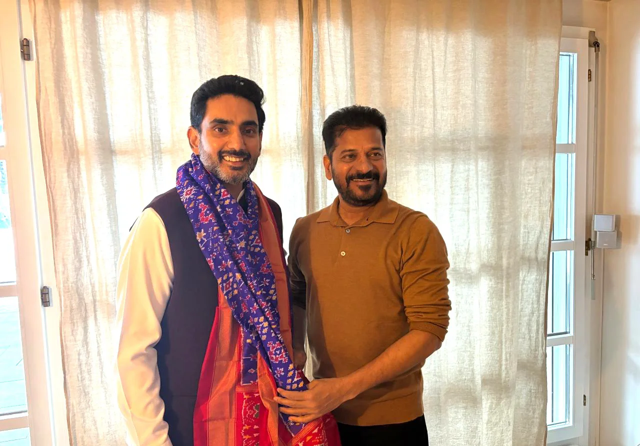 Nara Lokesh Revanth Reddy Meetup in Davos