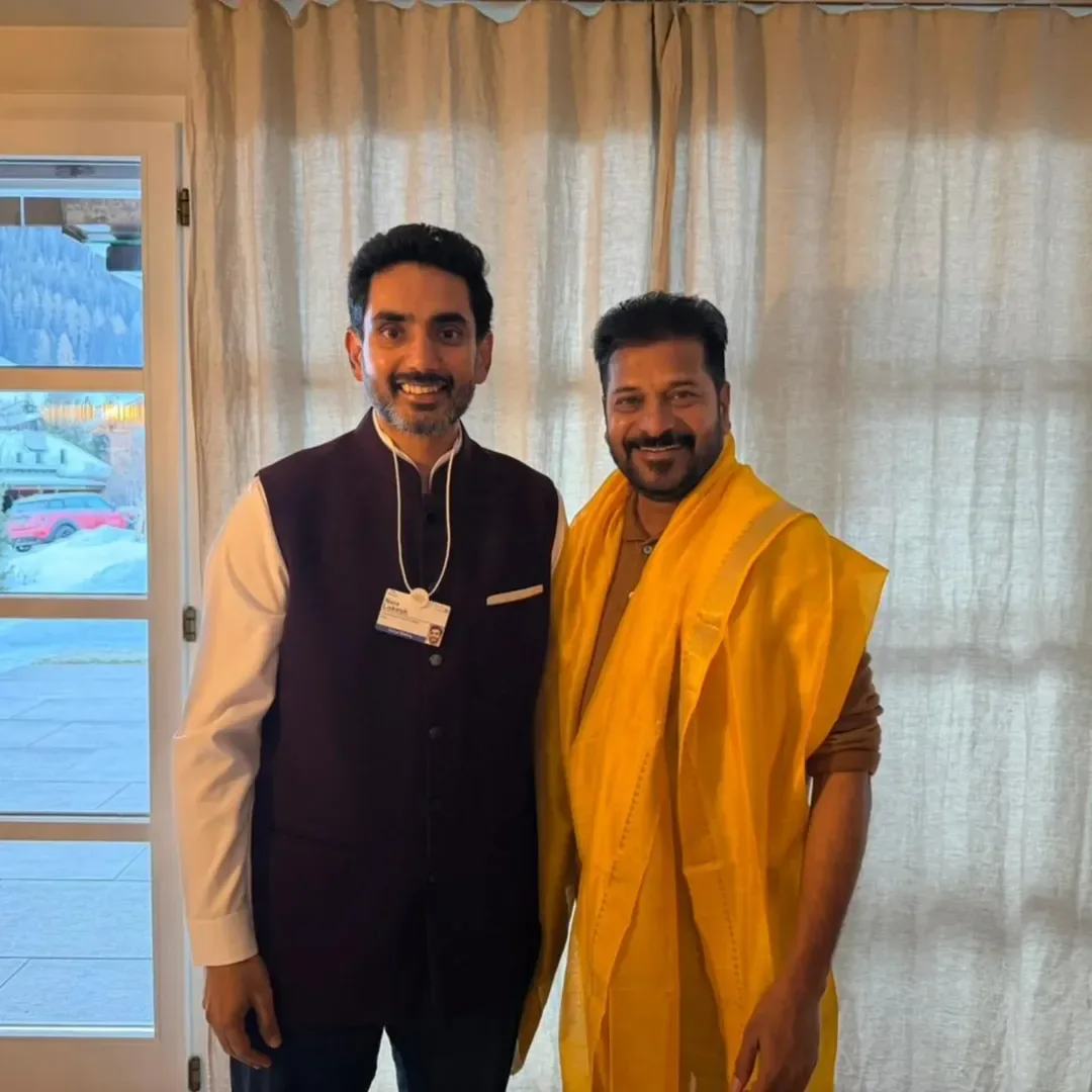 Nara Lokesh Revanth Reddy Meetup in Davos