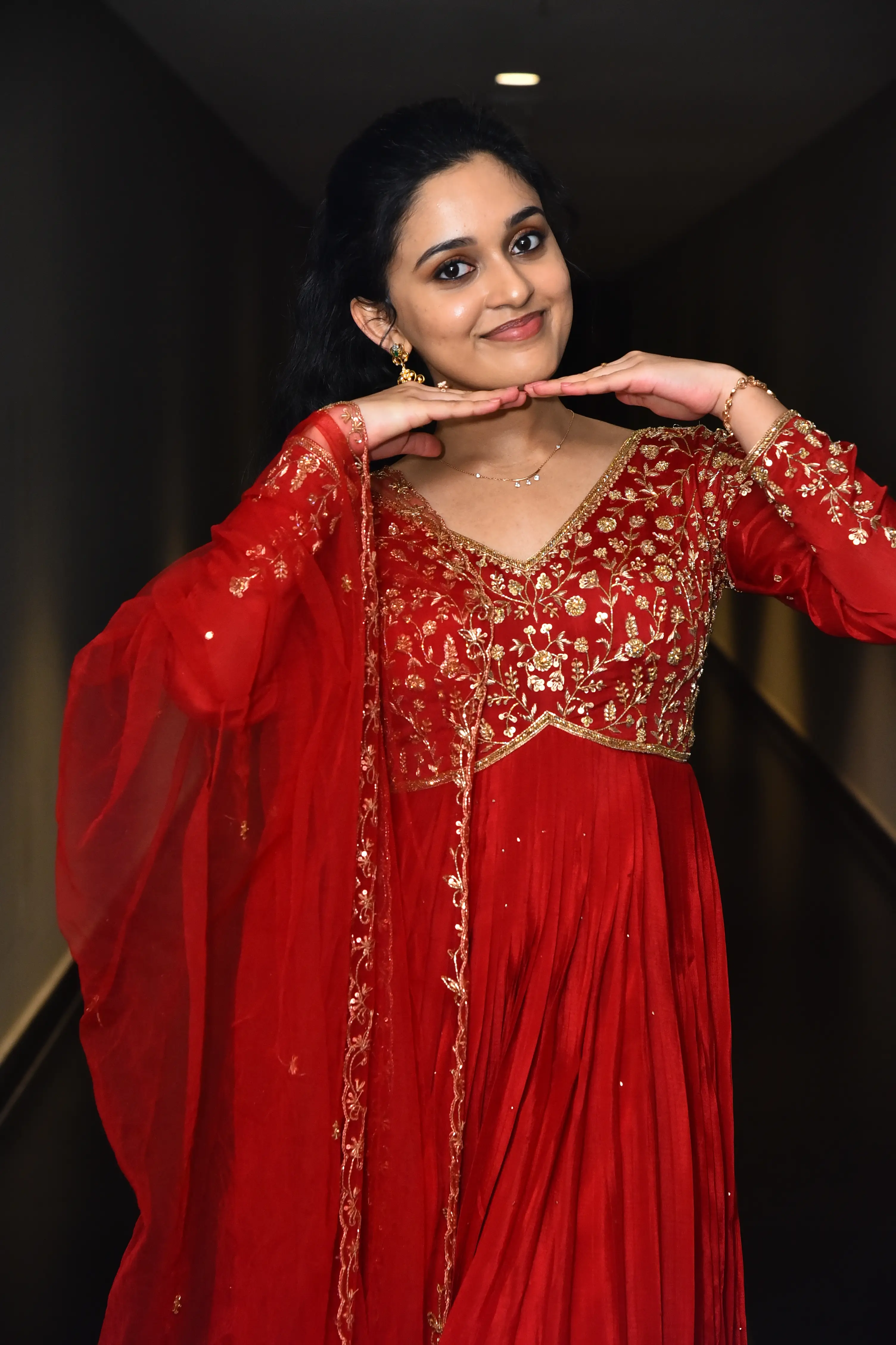 Nidhi Pradeep at Godavari gattupaina movie teaser launch event. (1)