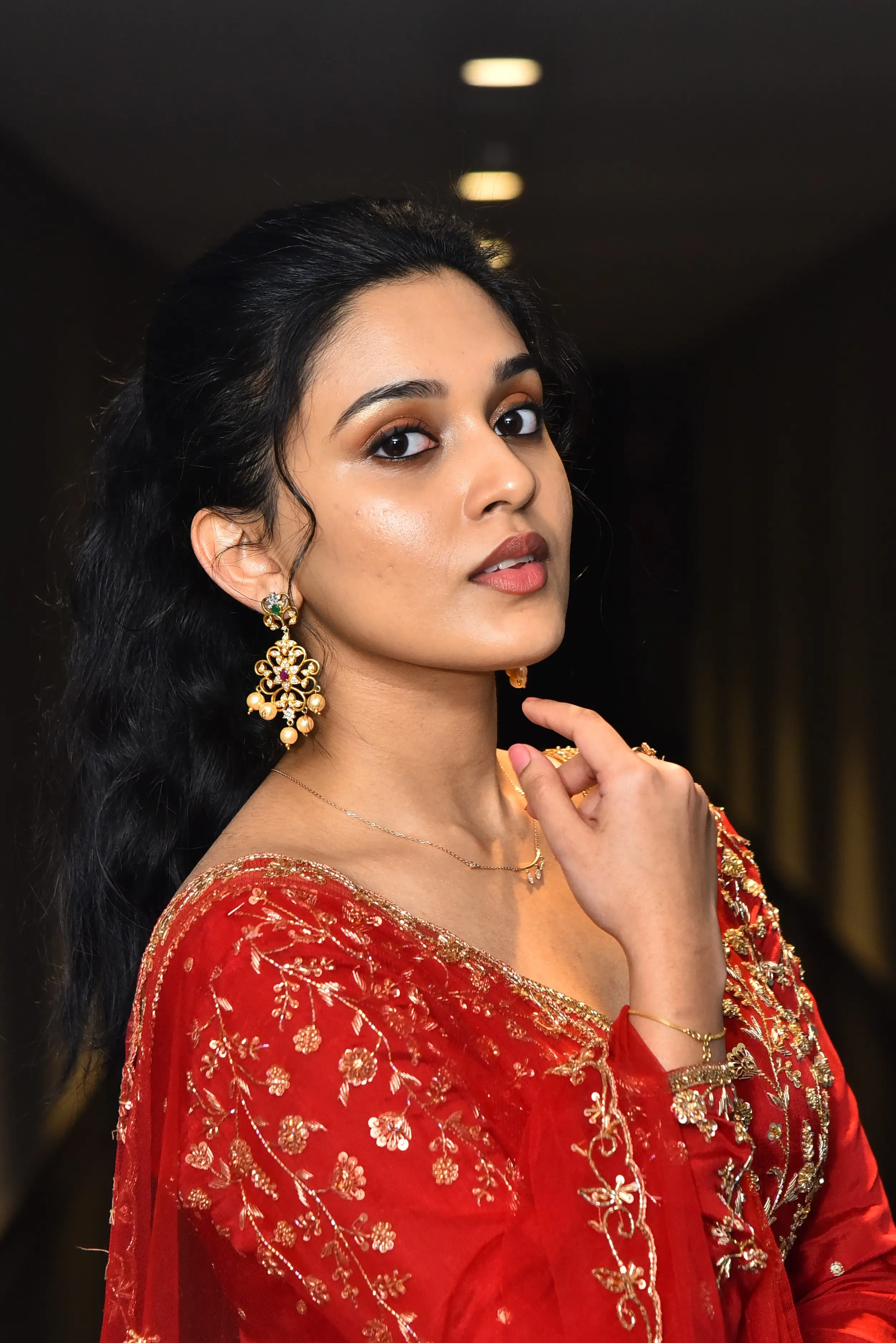 Nidhi Pradeep at Godavari gattupaina movie teaser launch event. (1)