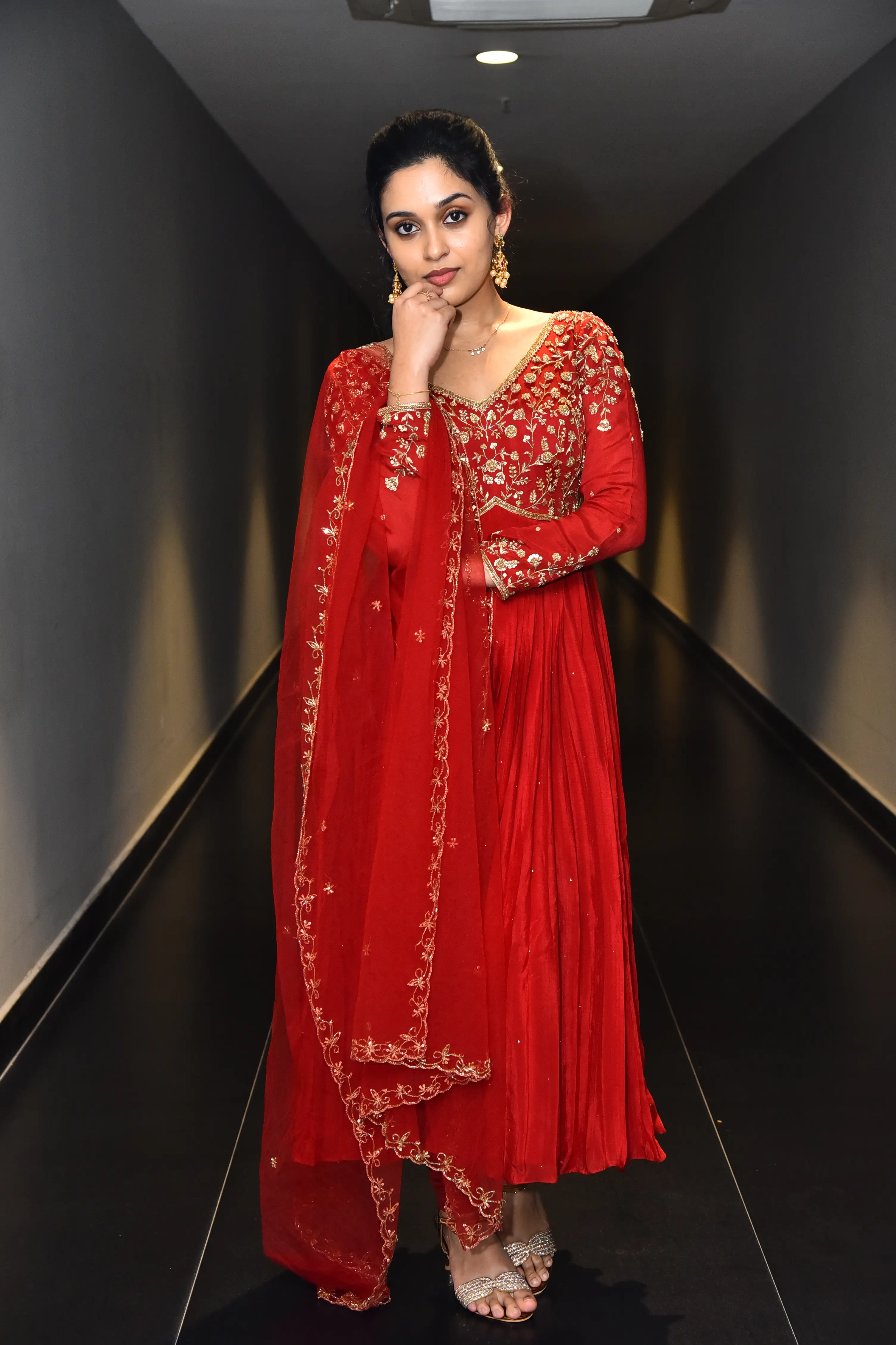 Nidhi Pradeep at Godavari gattupaina movie teaser launch event. (1)