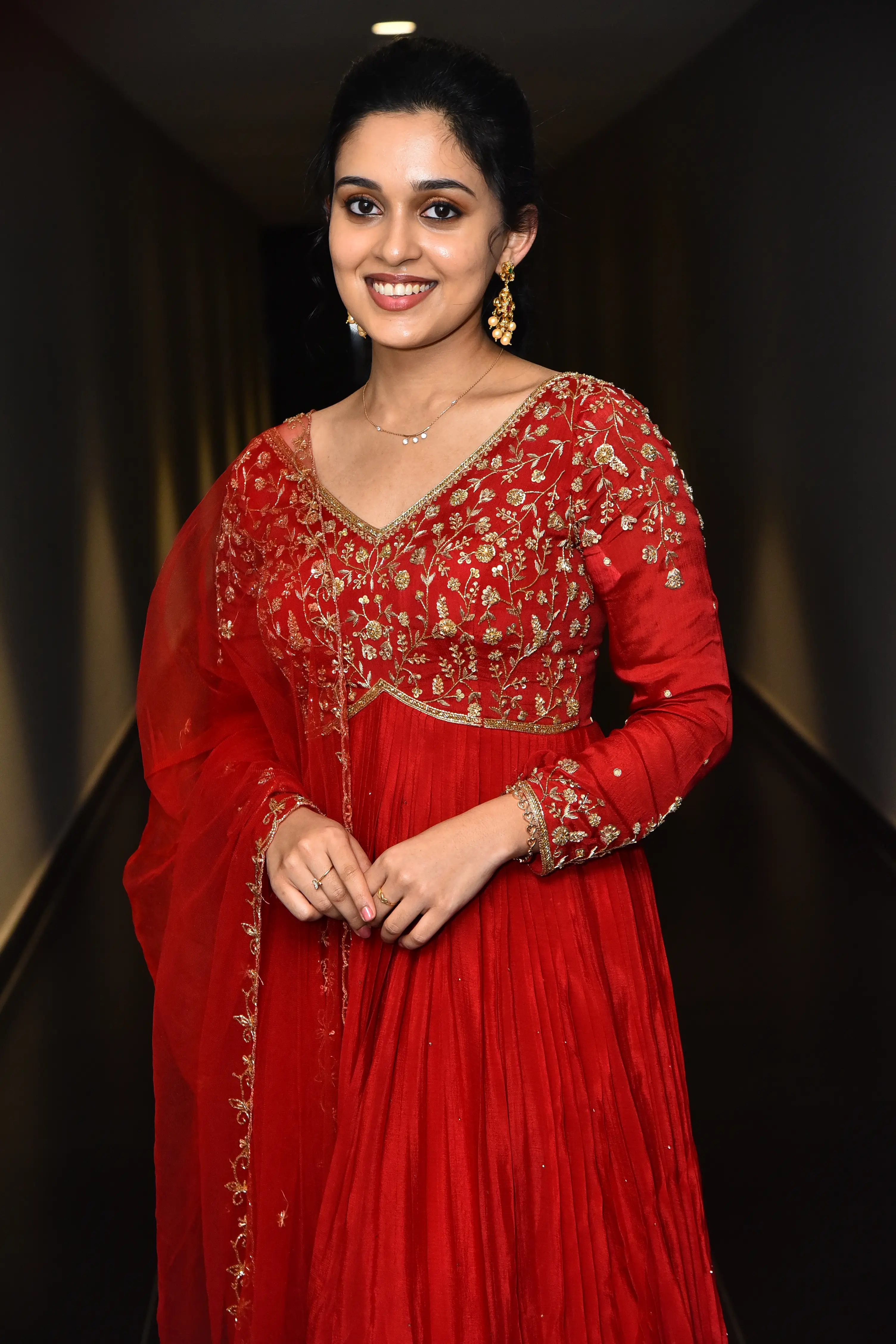 Nidhi Pradeep at Godavari gattupaina movie teaser launch event. (1)