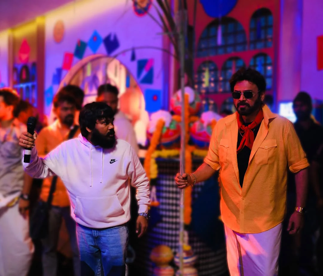 Polaki Vijay Shares Mana Shankara Varaprasad Garu Dance Working Stills with Chiranjeevi and Venkatesh