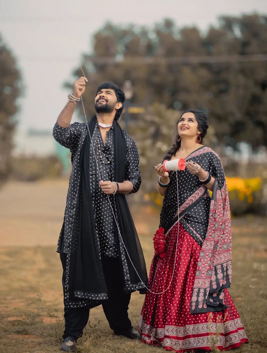 Priyanka Jain Sankranthi special Photos with her Boy Friend Shivakumar