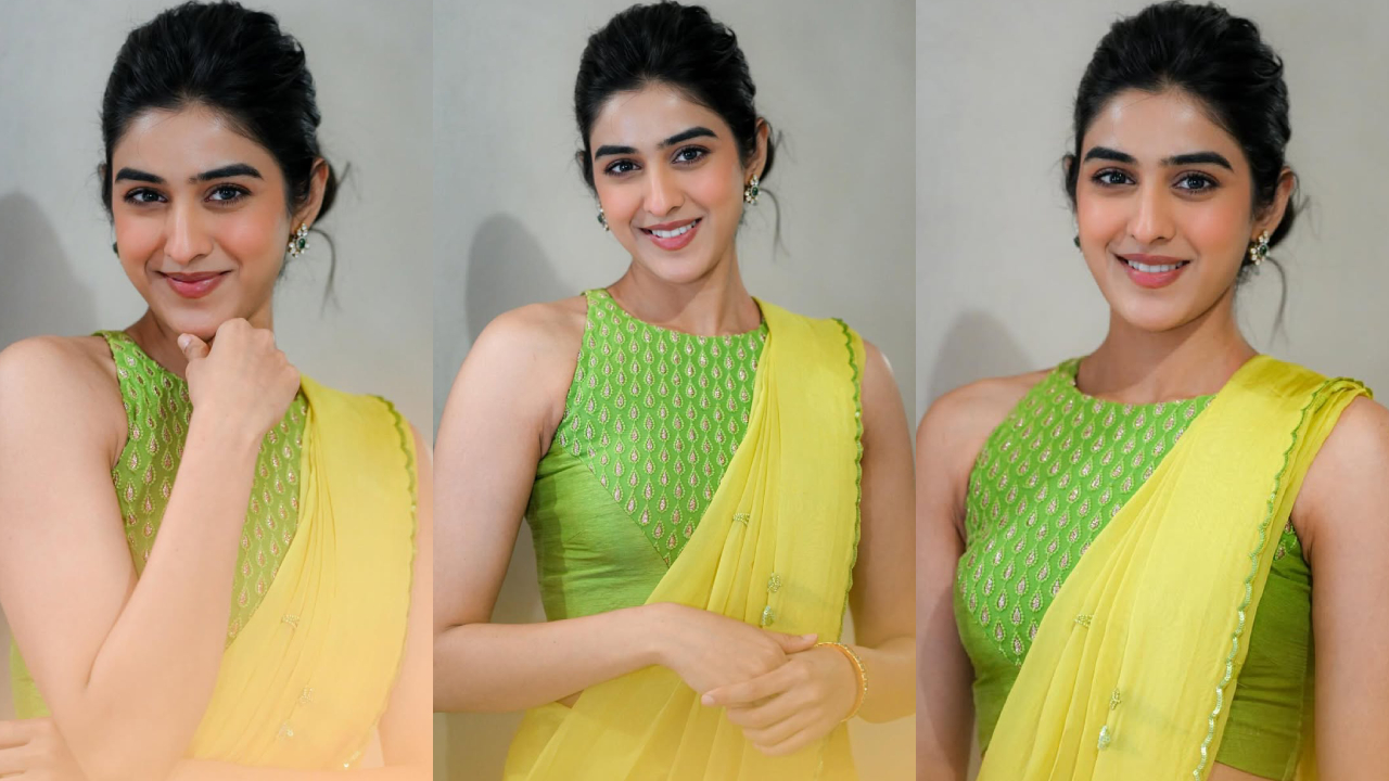 Sakshi Vaidya: చిలుకపచ్చ రంగు చీరలో చిలకలా.. సాక్షి క్యూట్ ఫొటోలు