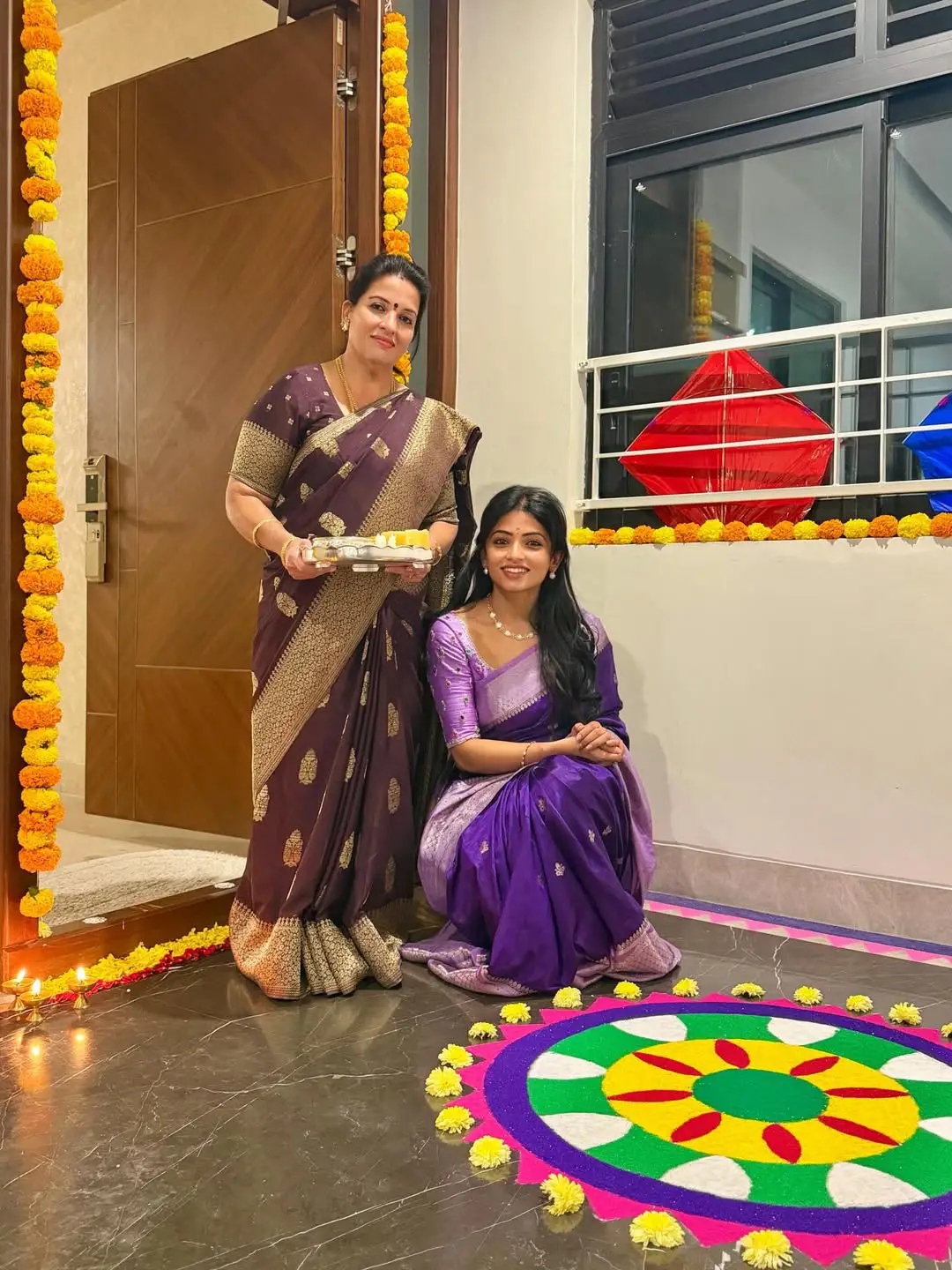 Serial actress Navya Swamy Sankranthi special photos. (1)