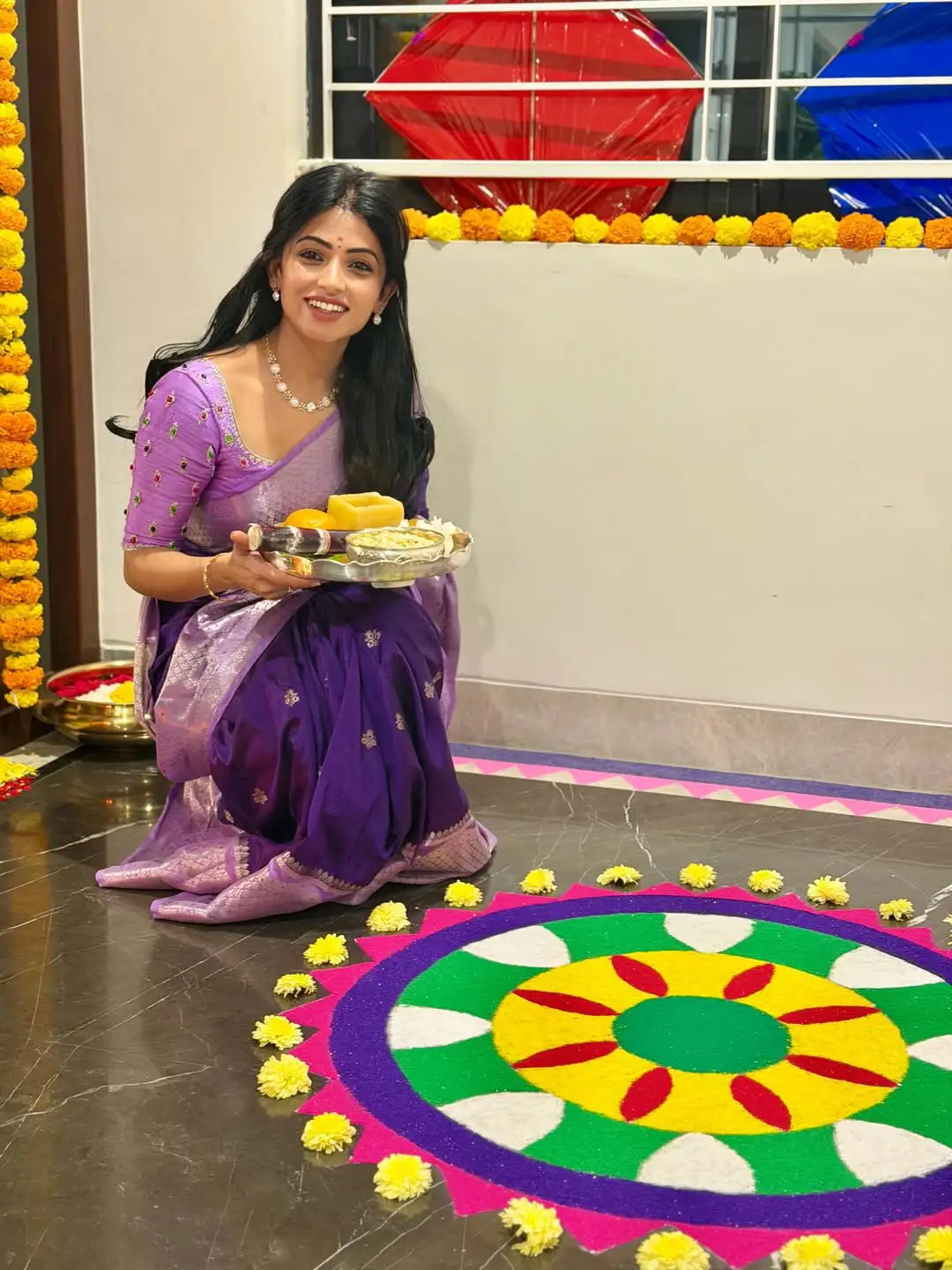 Serial actress Navya Swamy Sankranthi special photos. (1)