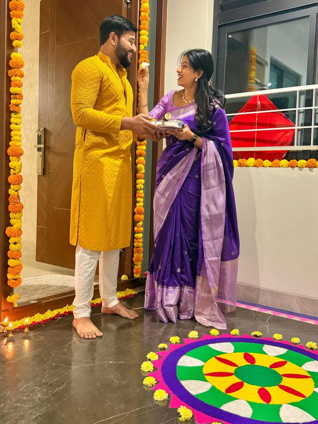 Serial actress Navya Swamy Sankranthi special photos. (1)