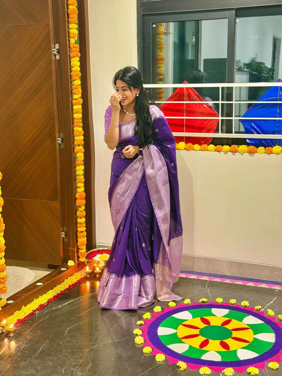 Serial actress Navya Swamy Sankranthi special photos. (1)