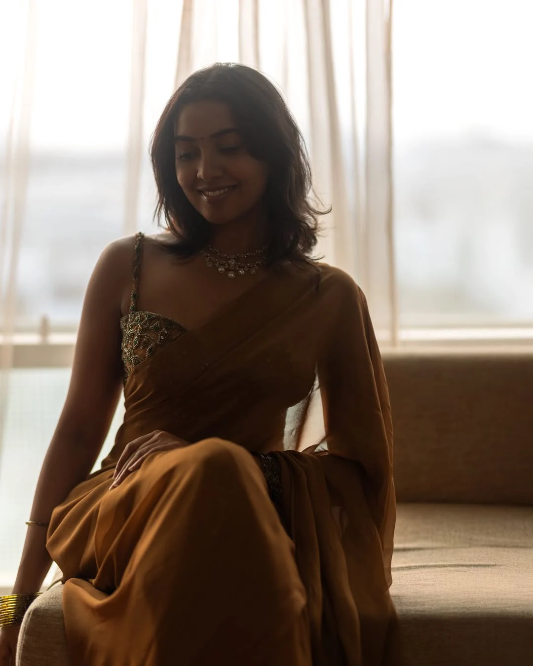 Shivathmika Rajashekar Stunning Looks in Saree