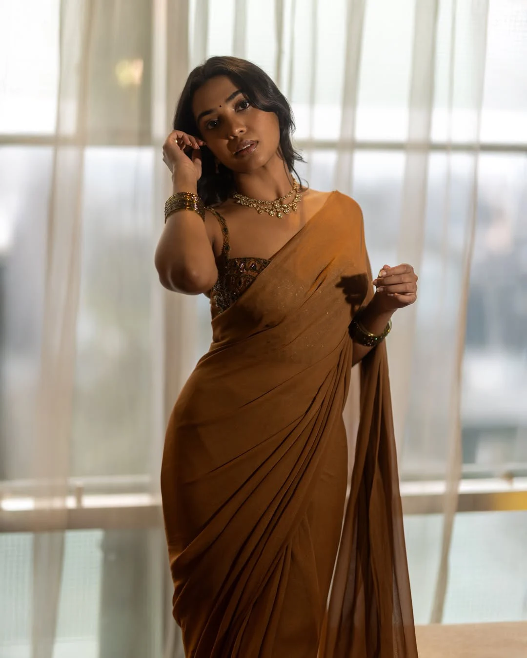 Shivathmika Rajashekar Stunning Looks in Saree
