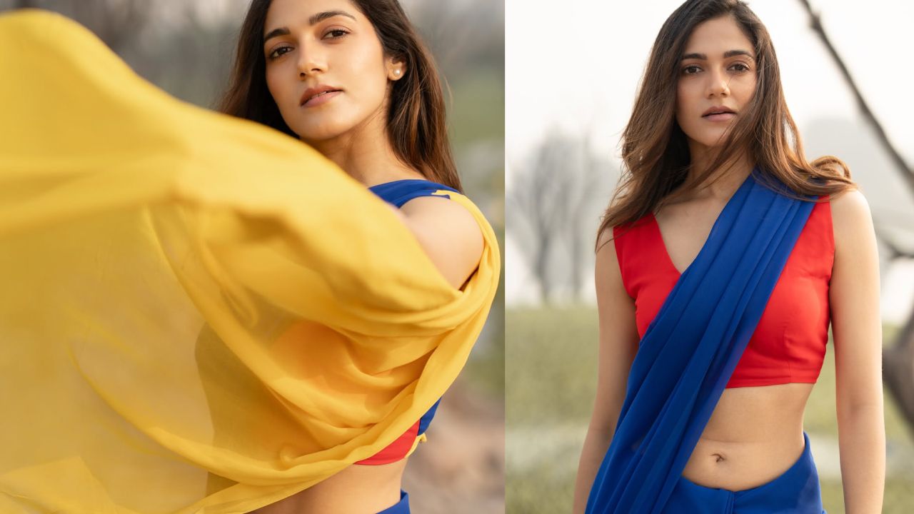 Simran Choudhary : నాభి అందాలు చూపిస్తూ.. చీరలో సిమ్రాన్ చౌదరి..