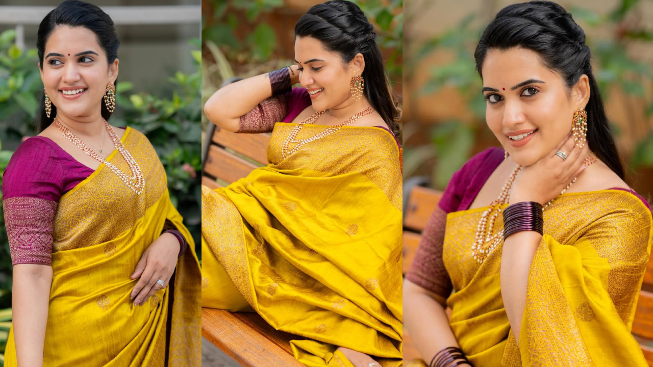 Sravanthi Chokkarapu: పండుగ పూట పట్టుచీరలో.. బుట్టబొమ్మ స్రవంతి ఫోటోలు