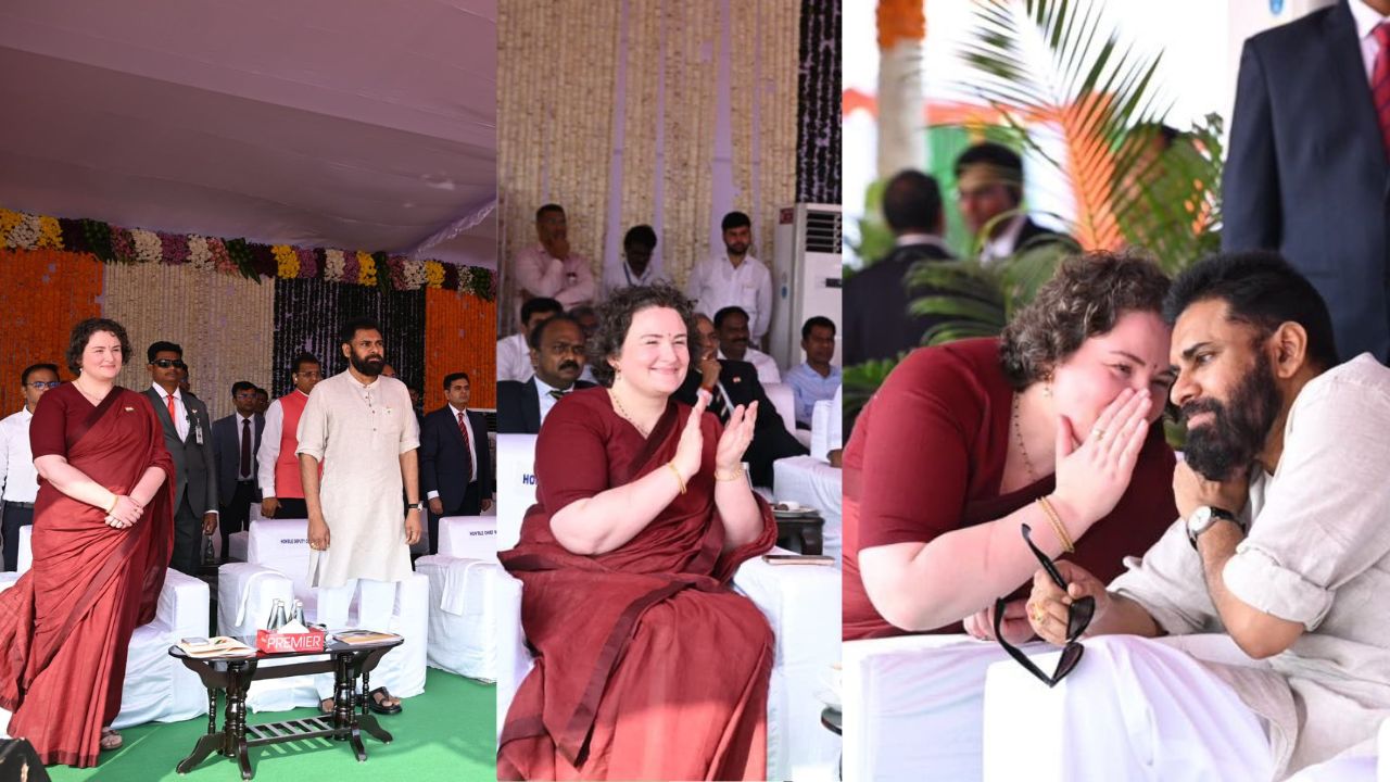 గణతంత్ర వేడుకల్లో సతీమణి అన్నా కొణిదెలతో కలిసి పాల్గొన్న పవన్.. ఫొటోలు