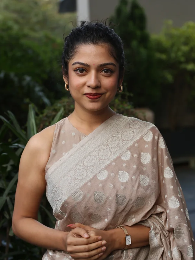 Varsha Bollamma Shines in Saree at Constable Kanakam Promotions