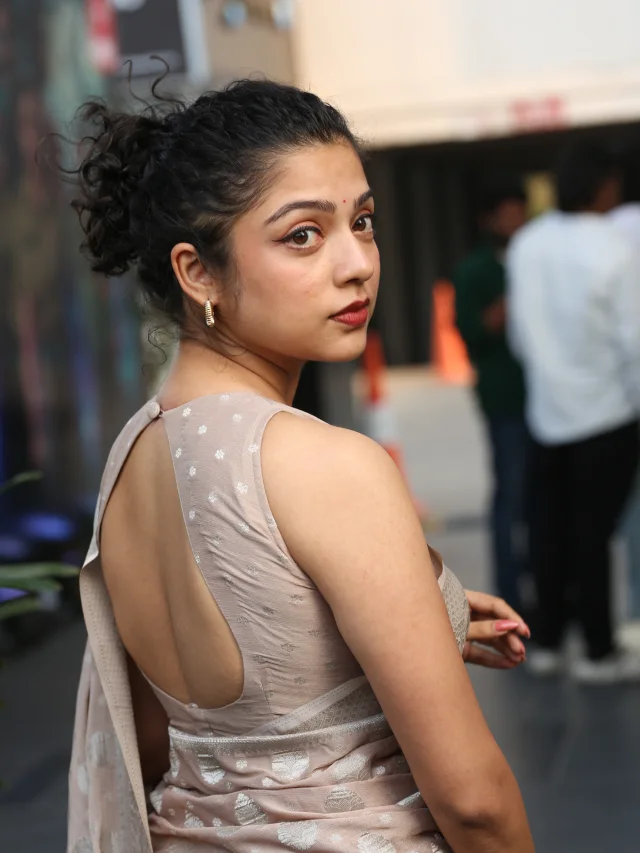 Varsha Bollamma Shines in Saree at Constable Kanakam Promotions