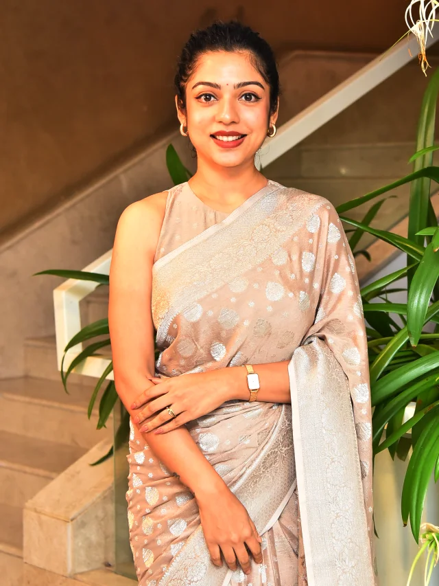 Varsha Bollamma Shines in Saree at Constable Kanakam Promotions
