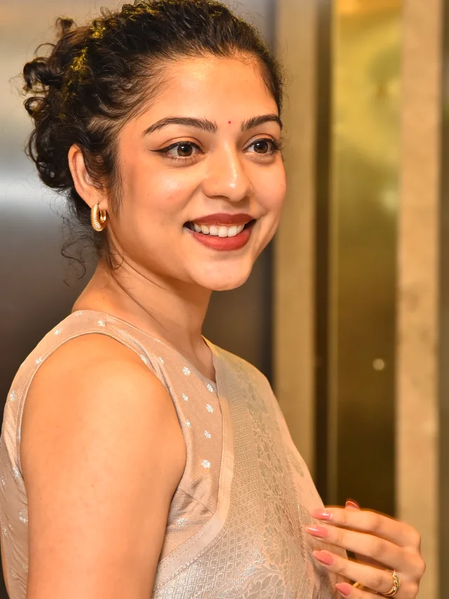 Varsha Bollamma Shines in Saree at Constable Kanakam Promotions