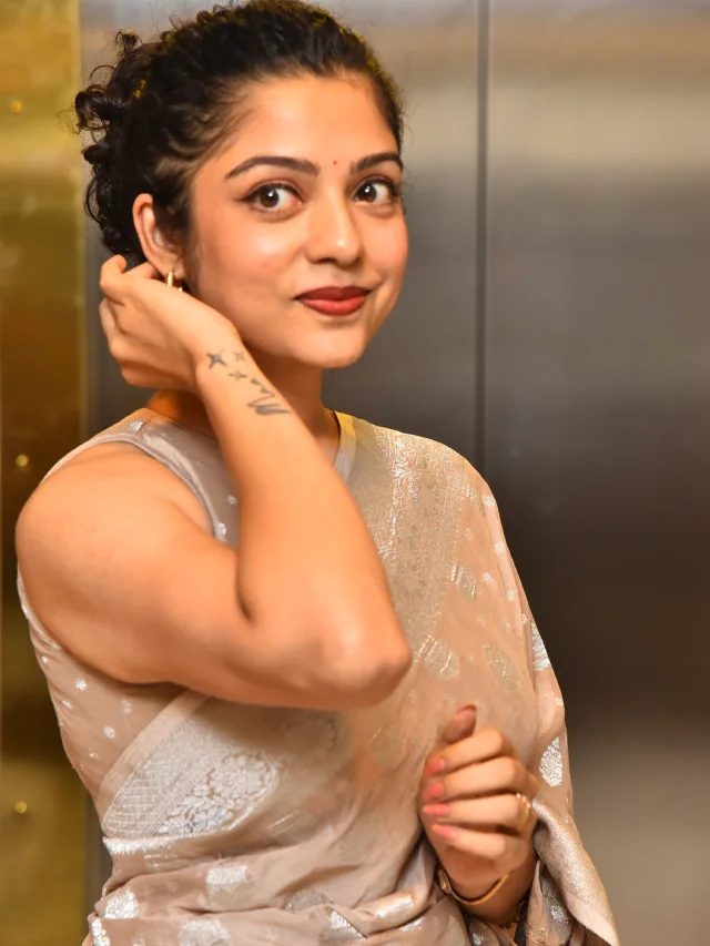 Varsha Bollamma Shines in Saree at Constable Kanakam Promotions