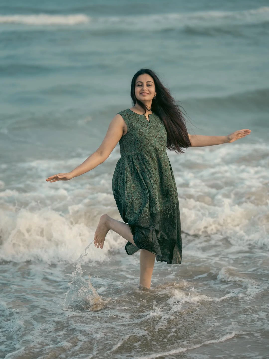 Abhinaya Enjoying Vacation in Beach