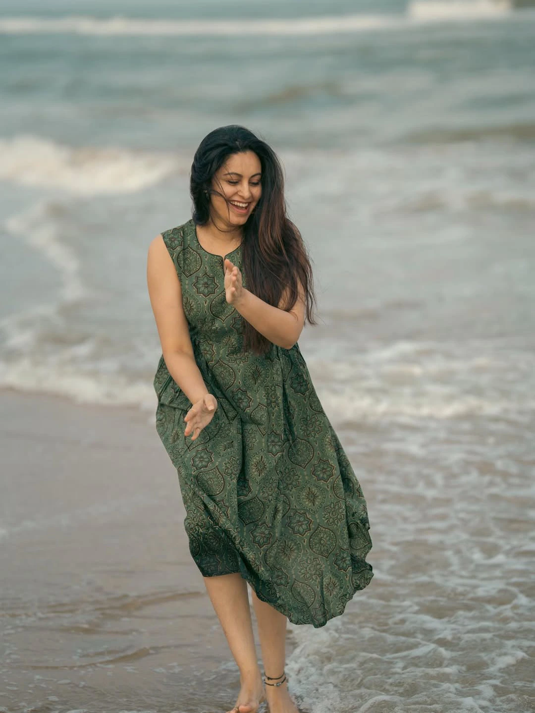 Abhinaya Enjoying Vacation in Beach