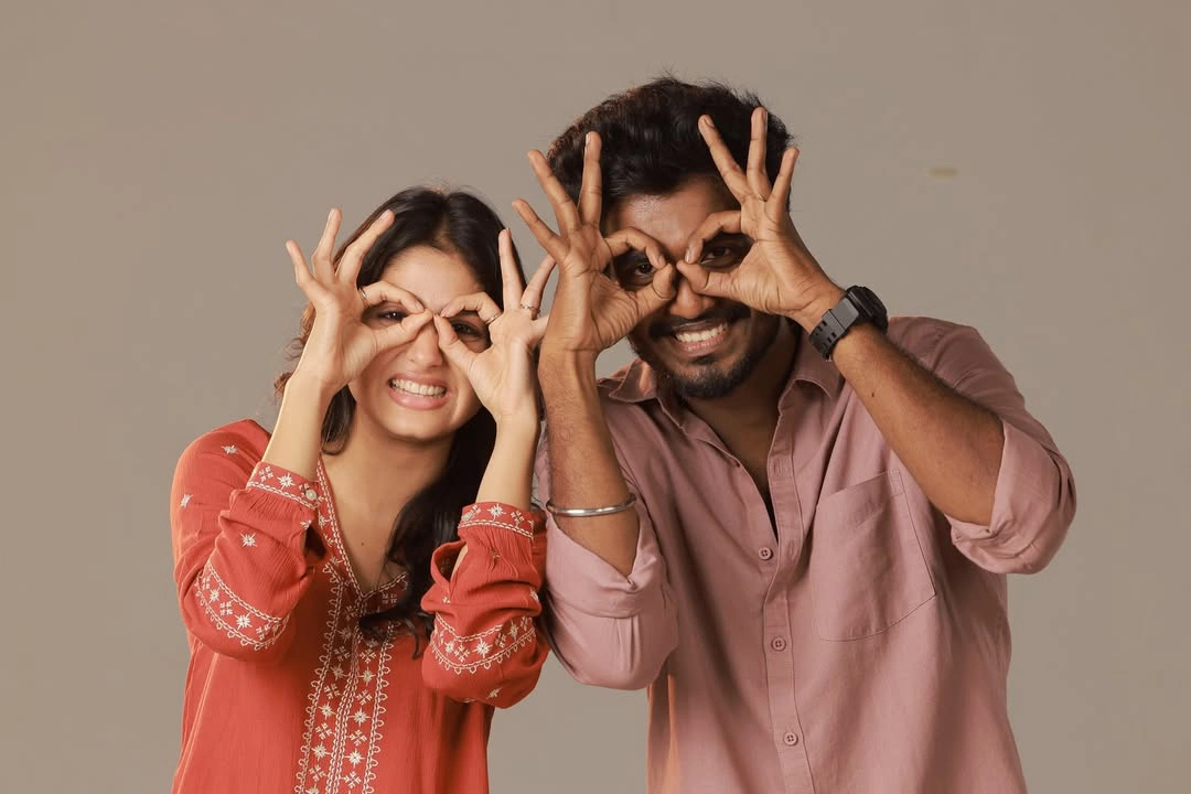 Anaswara Rajan Abishan Jeevinth Cute Working Stills from With Love Movie