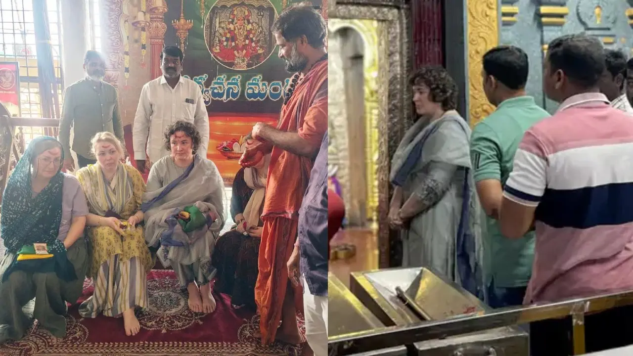 Pawan Kalyan Wife Anna Lezhneva Visits Warangal Bhadrakali Temple