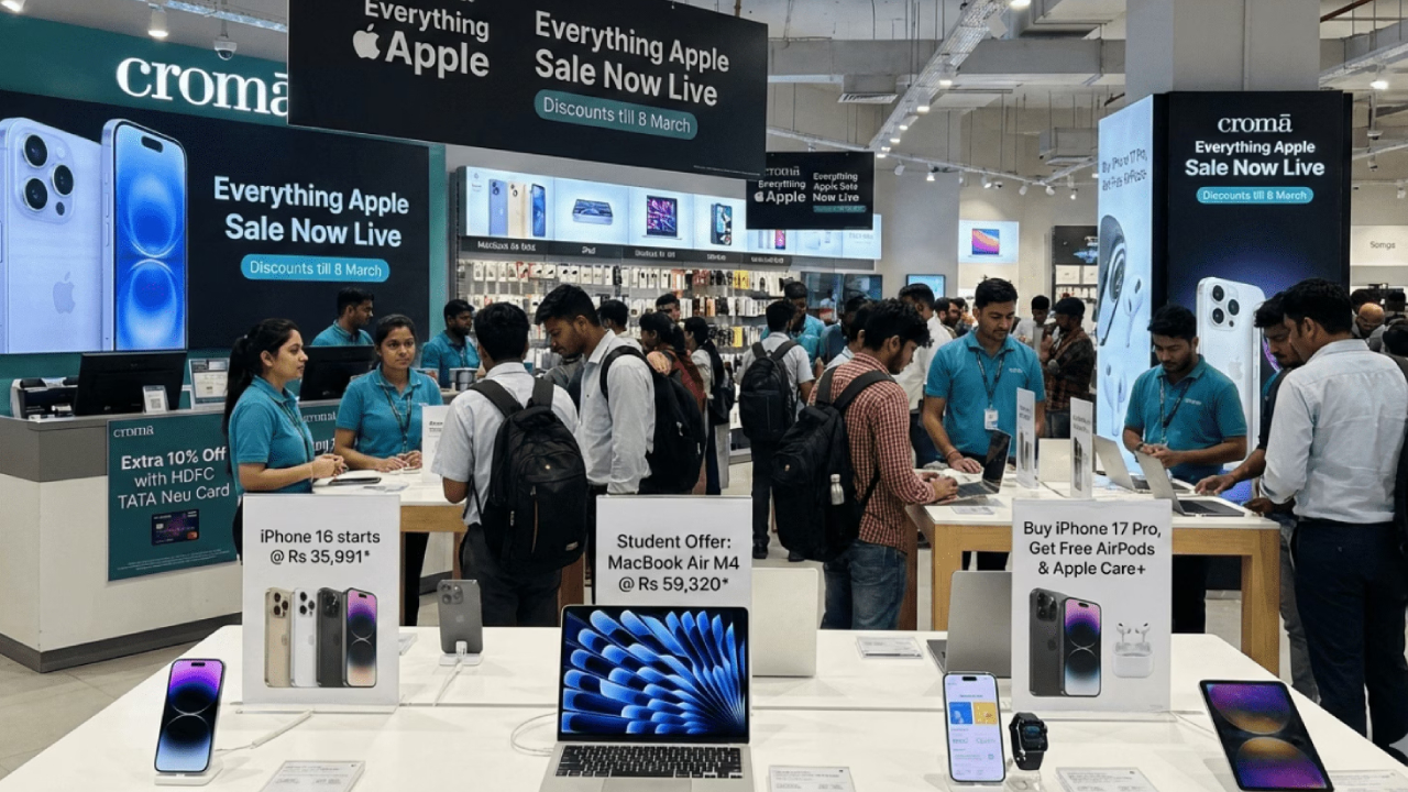 Croma Apple Sale : ఆపిల్ ఫ్యాన్స్ మీకోసమే.. ఐఫోన్ 16, మ్యాక్‌బుక్ ఎయిర్ M4పై ఊహించని డిస్కౌంట్లు.. కొంటే ఇప్పుడే కొనేసుకోవడం బెటర్!