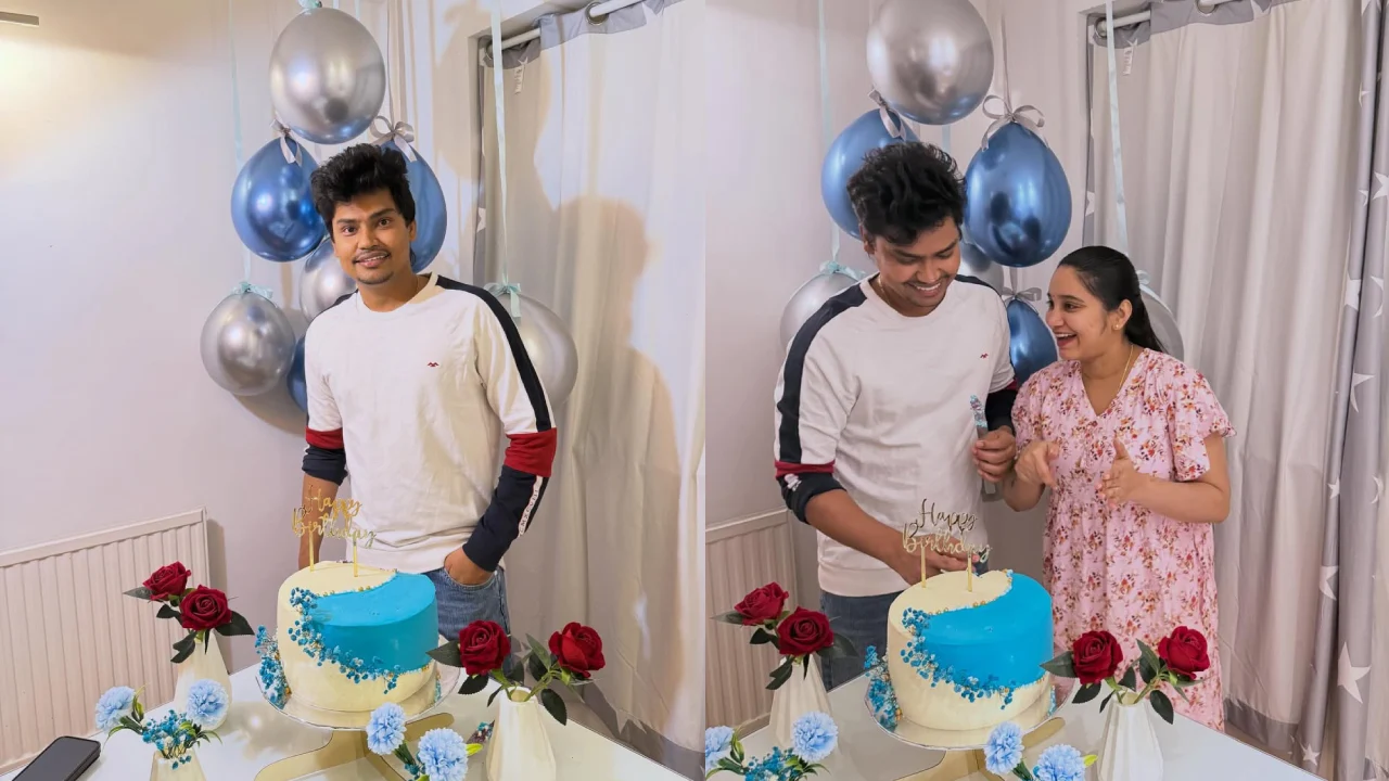 Kevvu Kartheek : భార్యతో కలిసి జబర్దస్త్ కెవ్వు కార్తీక్ బర్త్ డే సెలబ్రేషన్స్.. ఫొటోలు..