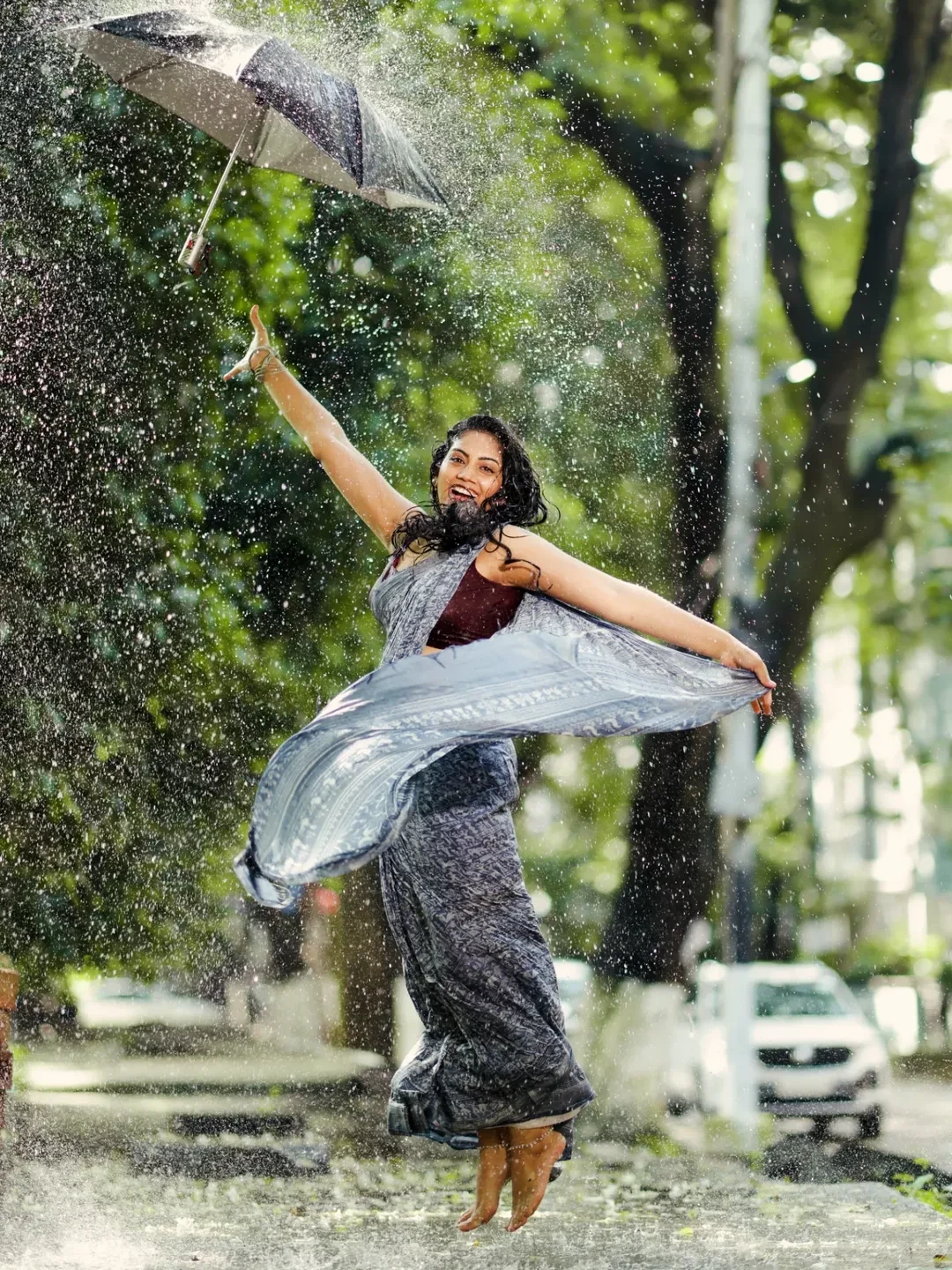 Karunaa Bhushan Sizzling Photos in Rain