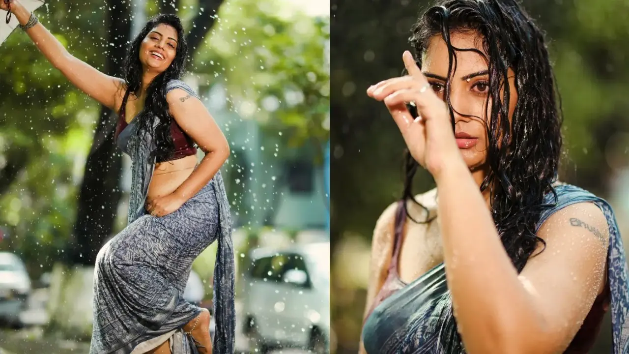 Karunaa Bhushan Sizzling Photos in Rain