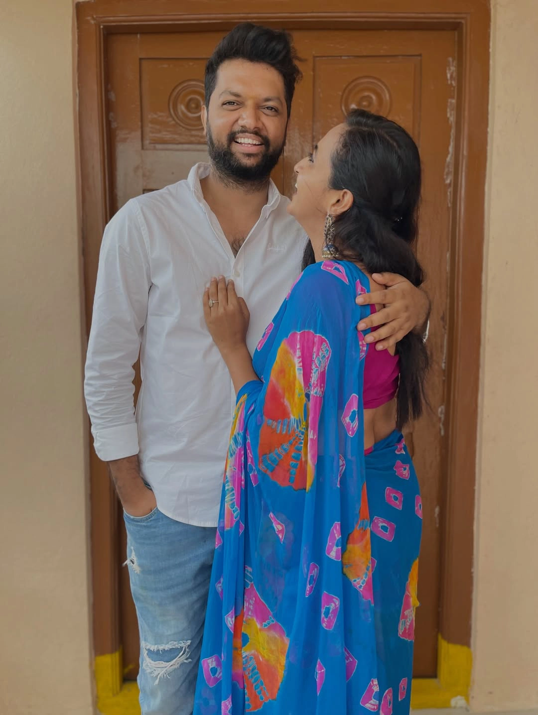 Anchor Lasya Shares Photos with Husband Manjunath on Wedding Anniversary