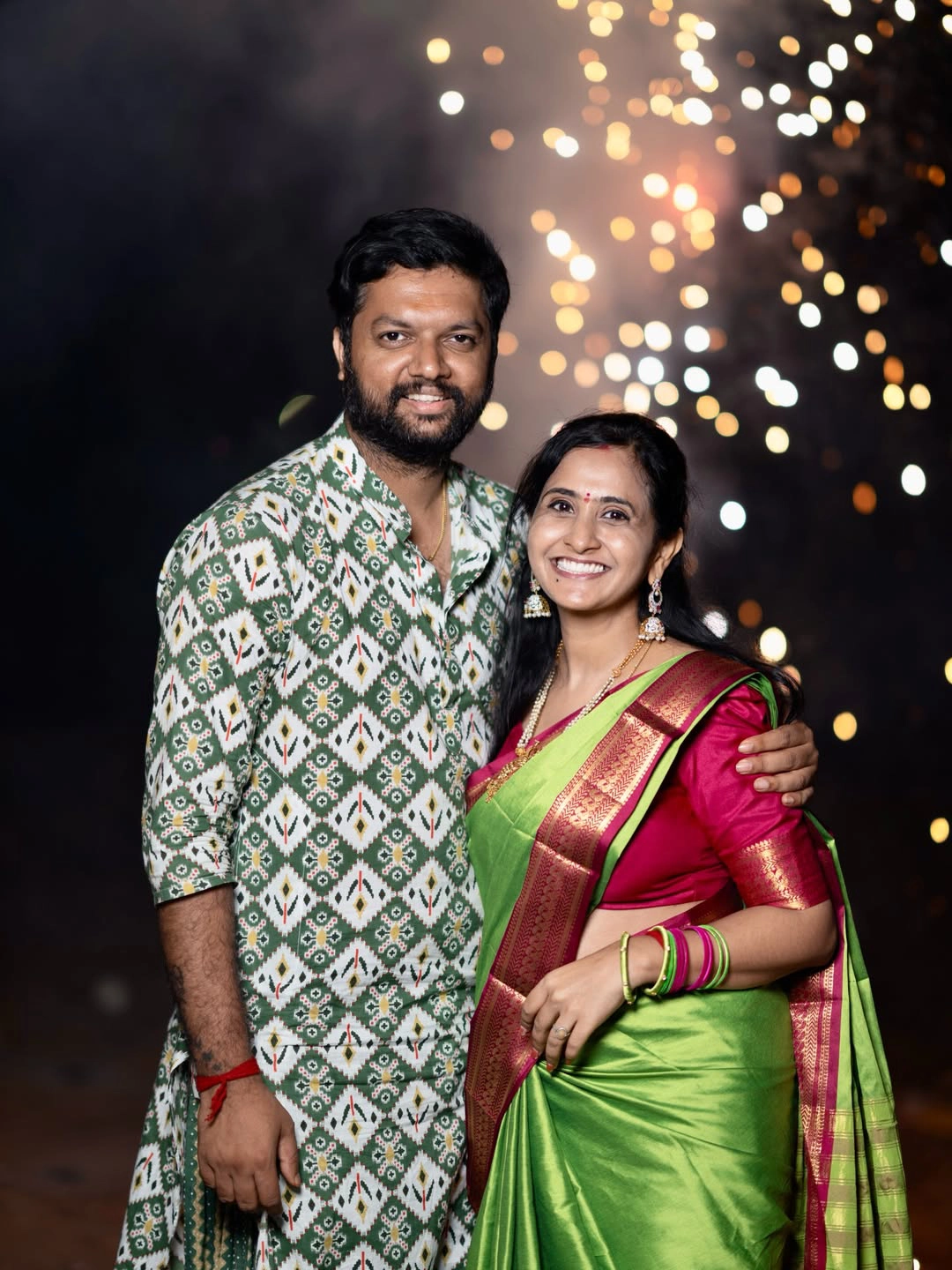 Anchor Lasya Shares Photos with Husband Manjunath on Wedding Anniversary