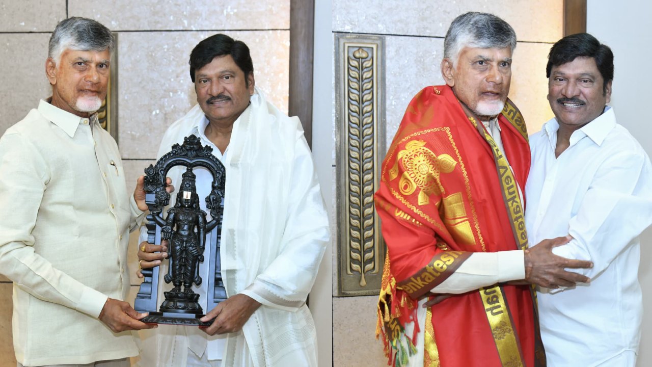 Rajendraprasad : పద్మశ్రీ అవార్డు ప్రకటన అనంతరం.. సీఎం చంద్రబాబుని కలిసిన రాజేంద్రప్రసాద్..