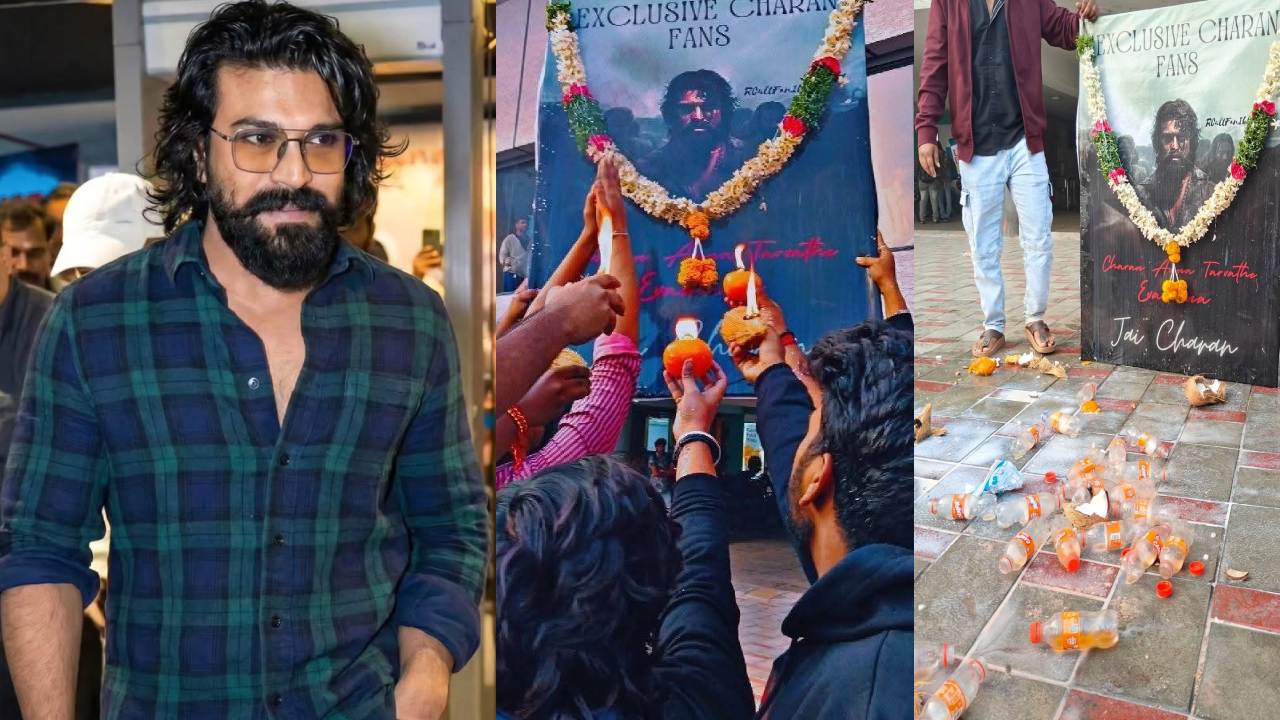 Ram Charan: ఇదెక్కడి మాస్ సెలబ్రేషన్ రా మావా.. ఆరంజ్ తో హారతి.. కాంపా డ్రింక్ తో అభిషేకం