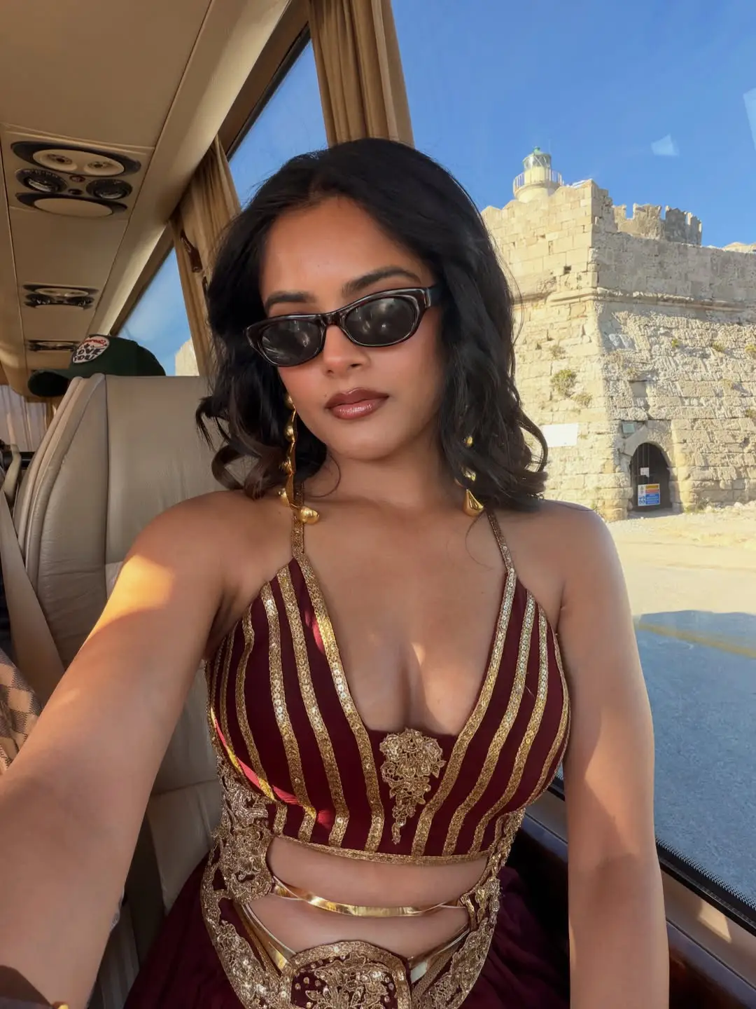 Riddhi kumar shared nache nache song photos from the rajasaab.