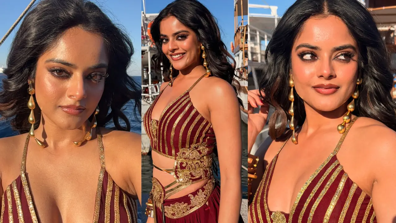 Riddhi kumar shared nache nache song photos from the rajasaab.