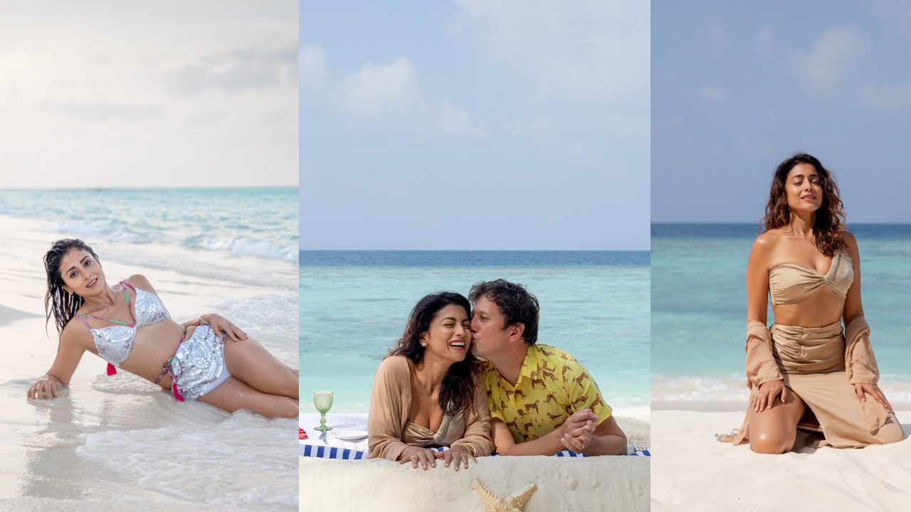 Shriya Saran : భర్తతో కలిసి బీచ్ లో వెకేషన్ ఎంజాయ్ చేస్తున్న శ్రియ.. బికినీలో పోజులు..