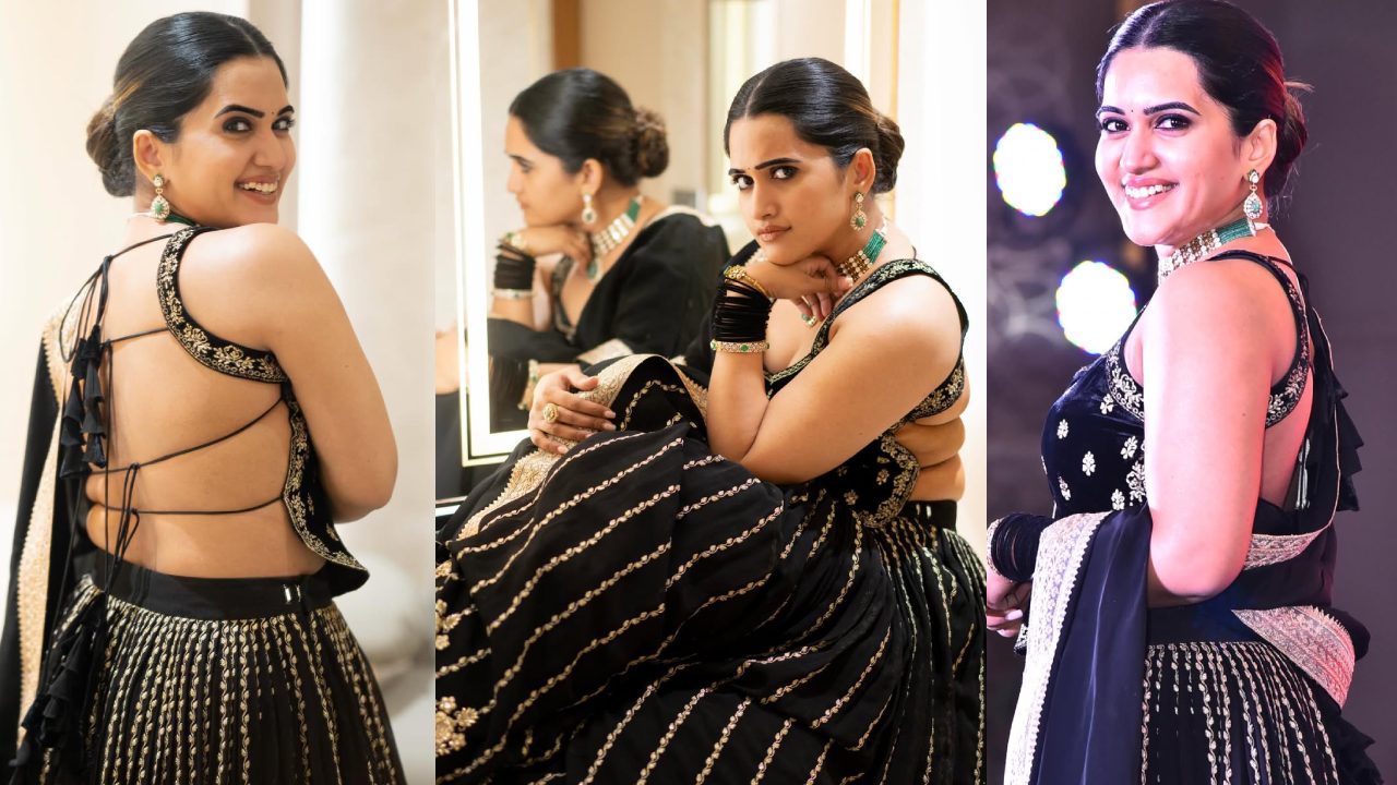 Anchor Sravanthi Chokarapu Stunning Looks in Black Dress