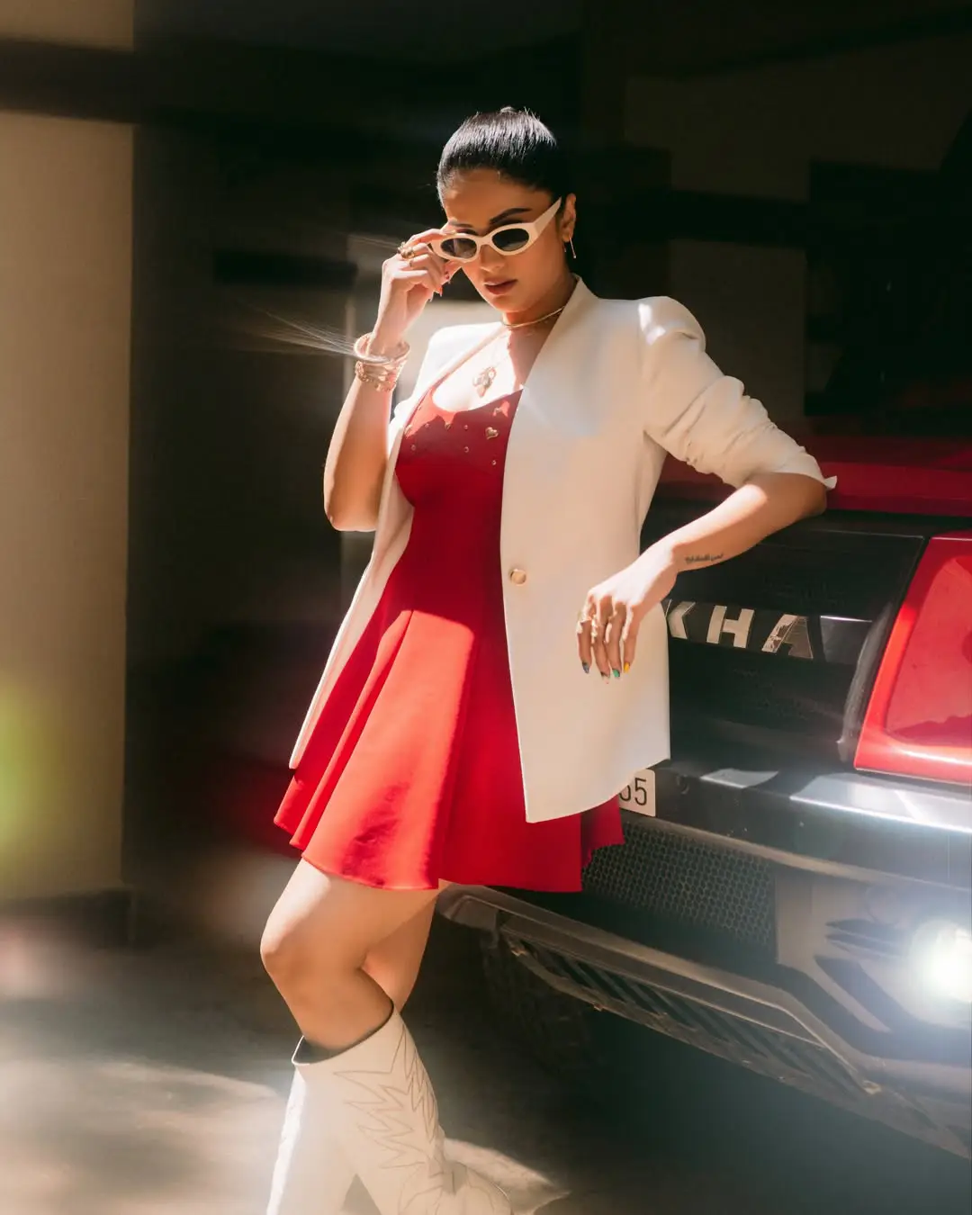 Sreemukhi trendy looks goes viral on social media