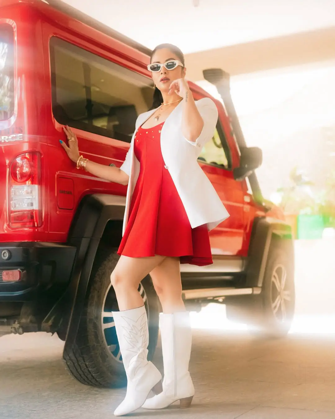 Sreemukhi trendy looks goes viral on social media