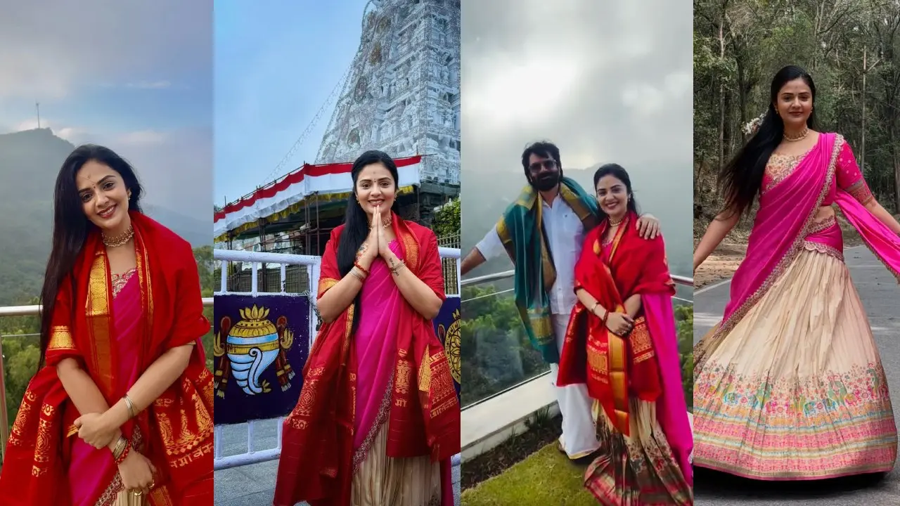 Anchor Sreemukhi Visits Tirumala Temple with Family