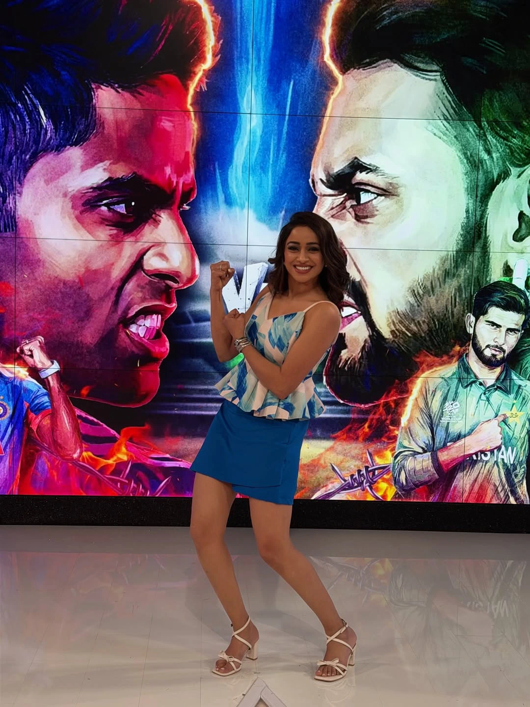 Sports Anchor Vindhya Vishaka Poses in Short Skirt