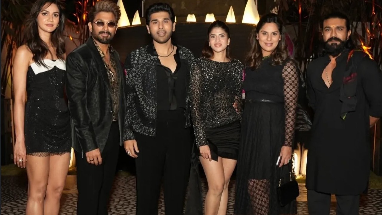 Allu Sirish : అల్లు శిరీష్ ప్రీ వెడ్డింగ్ పార్టీ.. స్పెషల్ గ్రూప్ ఫోటో వైరల్.. మళ్ళీ అయ్యప్ప మాలలో చరణ్..