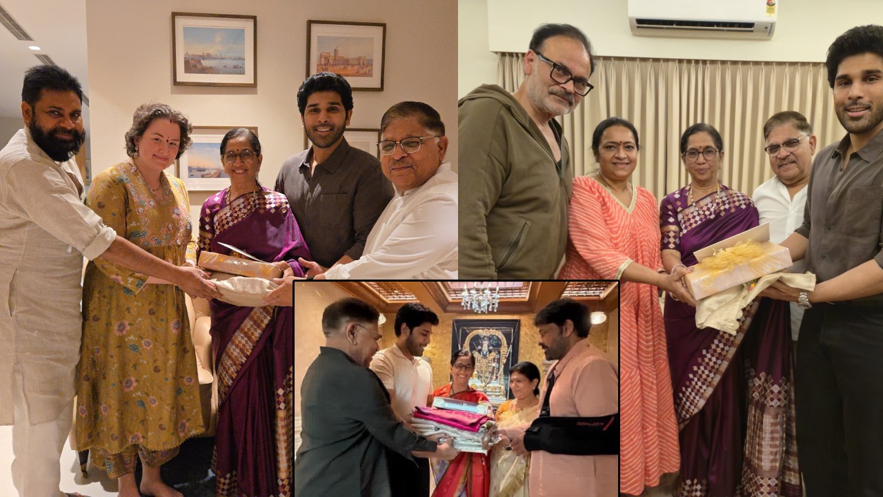 Mega Brothers : అల్లు శిరీష్ పెళ్లి వేడుక.. మెగా బ్రదర్స్ కి స్పెషల్ పెళ్లి పిలుపు.. ఫోటోలు వైరల్