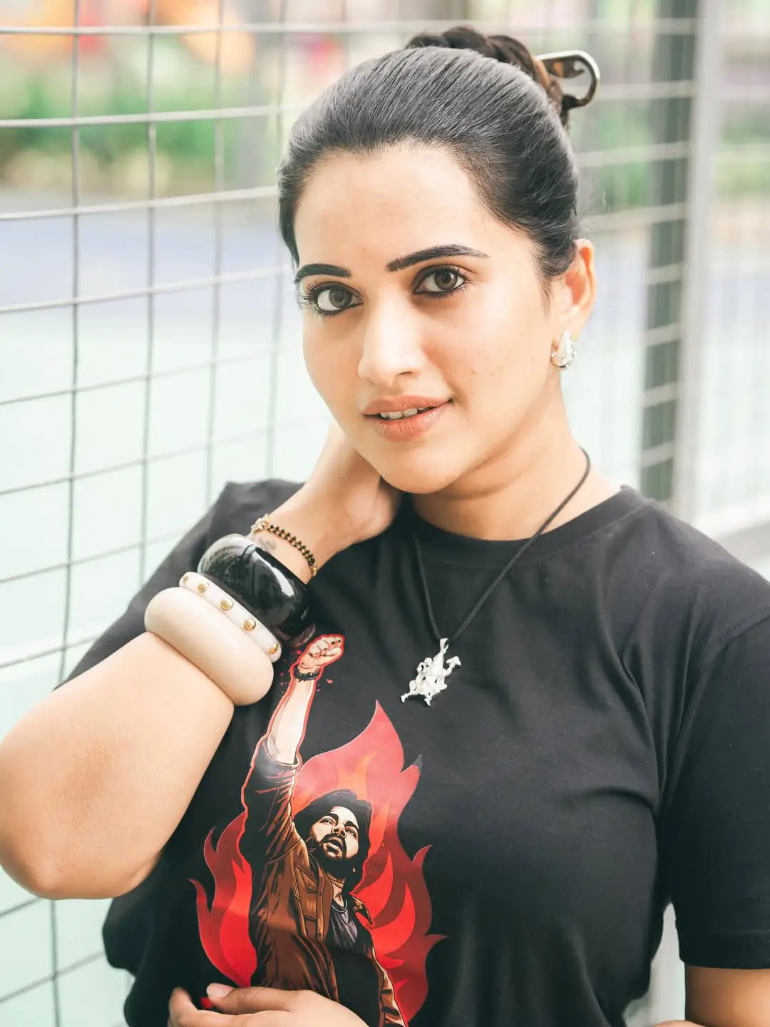 sravanthi chokarapu Ustaad look going viral on social media