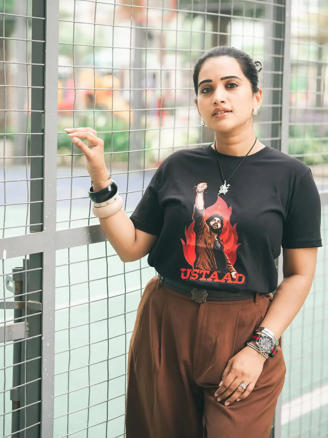 sravanthi chokarapu Ustaad look going viral on social media