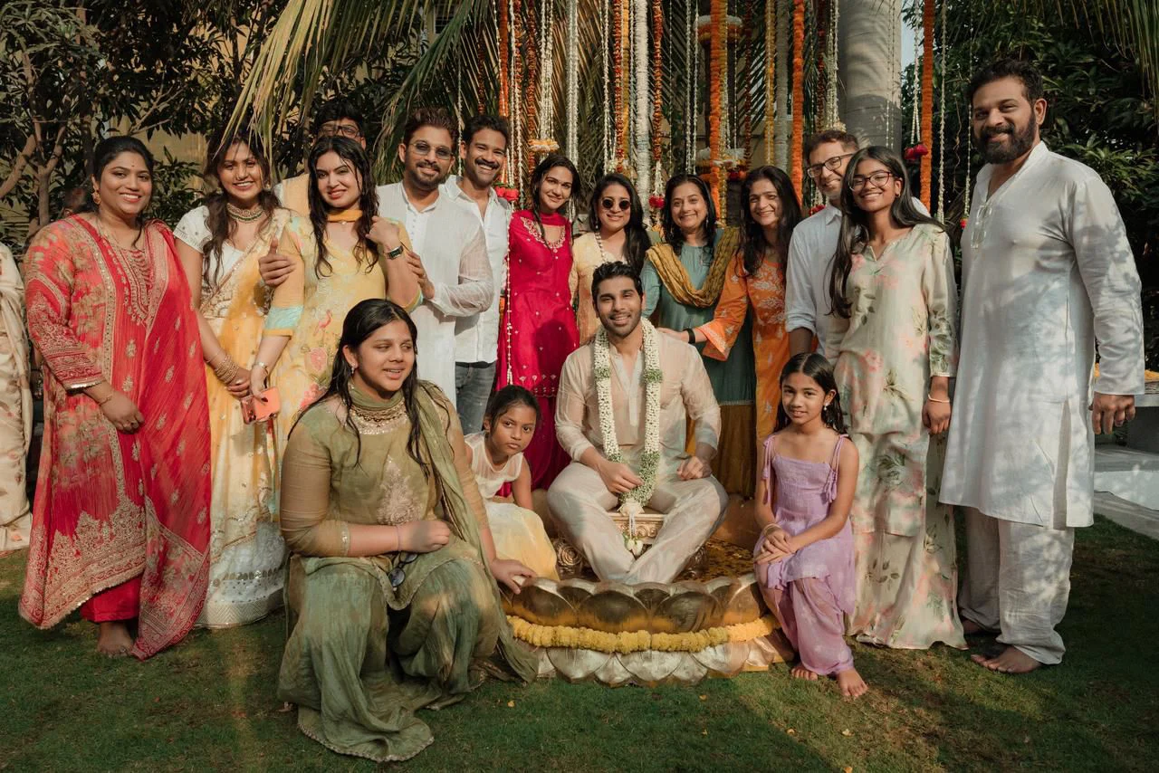 Allu Sirish Groom Ceremony Allu Mega Families Attends
