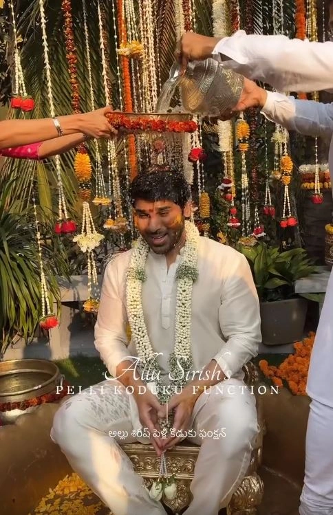 Allu Sirish Groom Ceremony Allu Mega Families Attends